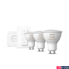 Kép 2/4 - Philips Hue White and Color Ambiance GU10 LED spot fényforrás kezdőszett, 3xGU10, 5W, 350lm, RGBW 2000-6500K, + Bridge + DimSwitch, 8719514340107