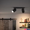Kép 3/3 - Philips Pongee fekete mennyezeti szpotlámpa, GU10 foglalattal, max. 2x10W, 5058230PN