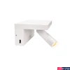 Kép 1/8 - Fali lámpa, 2 db USB csatlakozó, polc funkcióval, fehér, 3000K melegfehér, 390 lm, CRI 70, 40°, SLV Karpo Bedside 1002140