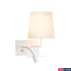 Kép 1/10 - Fali lámpa, olvasókar, polc, 2xUSB csatlakozó, jobb, fehér, 3000K melegfehér, 120 lm, 110°, SLV Somnila Flex 1003460