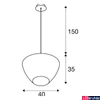 Kép 10/10 - 1 ágú függeszték, 40cm átmérő, króm, E27, SLV Pantilo Convex 1003444
