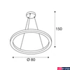 Kép 11/12 - 1 ágú függeszték, 80cm átmérő, fekete, 3000K/4000K CCT kapcsolóval, 2000 lm, CRI 80, SLV One 80 1002911