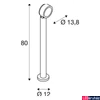 Kép 12/12 - Kültéri Állólámpa, 80cm magas, antracit, 3000K/4000K CCT kapcsolóval, 1000 lm, CRI 80, 95°, SLV Eskian 1002907