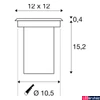 Kép 2/2 - Kültéri Beépíthető lámpa, 12x12cm, rozsdamentes acél (inox), GU10, SLV Solasto 227684