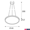 Kép 3/3 - 1 ágú függeszték, 60cm átmérő, szürke, 3000K melegfehér, 3150 lm, CRI 90, 110°, UGR 22, SLV Panel 1003046