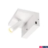 Kép 3/8 - Fali lámpa, 2 db USB csatlakozó, polc funkcióval, fehér, 3000K melegfehér, 390 lm, CRI 70, 40°, SLV Karpo Bedside 1002140