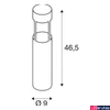 Kép 3/3 - Kültéri Állólámpa, 46,5cm magas, antracit, 3000K melegfehér, 200 lm, CRI 80, 68°, SLV Slots 45 231815