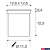 Kép 3/3 - Kültéri Beépíthető lámpa, 12,6x12,6cm, rozsdamentes acél (inox), 3000K melegfehér, 580 lm, CRI 80, 120°, SLV Rocci 227604