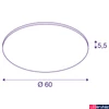 Kép 3/3 - Mennyezeti lámpa, 60cm átmérő, fehér, 4000K természetes fehér, 3350 lm, CRI 80, 110°, UGR 22, SLV Panel 1000784