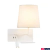 Kép 4/10 - Fali lámpa, olvasókar, polc, 2xUSB csatlakozó, jobb, fehér, 3000K melegfehér, 120 lm, 110°, SLV Somnila Flex 1003460