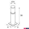 Kép 4/4 - Kültéri Állólámpa, 30cm magas, rozsdamentes acél (inox), 3000K melegfehér, 400 lm, CRI 80, SLV Trust 30 228100