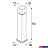 Kép 4/4 - Kültéri Állólámpa, 90cm magas, rozsdamentes acél (inox), E27, SLV Square Pole 90 1000346