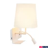 Kép 5/9 - Fali lámpa, olvasókar, polc, 2xUSB csatlakozó, bal, fehér, 3000K melegfehér, 120 lm, 110°, SLV Somnila Flex 1003459