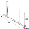Kép 5/5 - Függeszték, 2m széles, fehér, 4000K természetes fehér, 4600 lm, CRI 90, 30°, UGR 10, SLV Q-Line 1000935