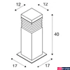 Kép 5/5 - Kültéri Állólámpa, 40cm magas, szürke, E27, SLV Arrock Granite 231410