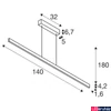 Kép 7/7 - 1 ágú függeszték, 140cm széles, 2700K/3000K CCT kapcsolóval, 1810 lm, CRI 90, SLV One Linear 1006189