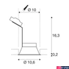 Kép 7/7 - Süllyesztett lámpa, billenthető, fekete, GU10, SLV Horn-T 113140