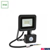 Kép 1/6 - Kültéri Reflektor, mozgásérzékelős, fekete, 3000K melegfehér, beépített LED, 810 lm, CRI 80, 100°, SPECTRUM LED SLI029037WW_CZUJNIK