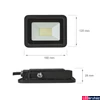 Kép 5/5 - Kültéri Reflektor, fekete, 6000K melegfehér, beépített LED, 2700/2770 lm, CRI 80, 100°, SPECTRUM LED SLI029039CW