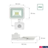 Kép 5/5 - Kültéri Reflektor, mozgásérzékelős, fehér, 6000K melegfehér, beépített LED, 830/850 lm, CRI 80, 100°, SPECTRUM LED SLI029041CW_CZUJNIK