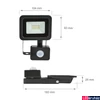 Kép 6/6 - Kültéri Reflektor, mozgásérzékelős, fekete, 3000K melegfehér, beépített LED, 810 lm, CRI 80, 100°, SPECTRUM LED SLI029037WW_CZUJNIK