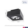 Kép 7/7 - Mennyezeti lámpa, fekete, GU10, SPECTRUM LED SLIP005048