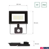 Kép 7/7 - Kültéri Reflektor, mozgásérzékelős, fekete, 4000K melegfehér, beépített LED, 2000 lm, CRI >70, 100°, SPECTRUM LED SLI029049NW_CZUJNIK_PW