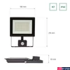 Kép 7/7 - Kültéri Reflektor, mozgásérzékelős, fekete, 4000K melegfehér, beépített LED, 4500 lm, CRI >70, 100°, SPECTRUM LED SLI029051NW_CZUJNIK_PW