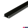 Kép 1/6 - Topmet Begton12 alumínium LED U-profil, fekete (előlap: C, J) - C7020021 - szálban