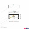 Kép 2/6 - Topmet Begton12 alumínium LED U-profil, fekete (előlap: C, J) - C7020021 - szálban