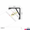 Kép 2/9 - Topmet Cabi12 alumínium LED sarok profil, ezüst eloxált (előlap: E) - C9020020 - szálban