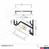 Kép 2/7 - Topmet Corner14 alumínium LED sarok profil, fekete (előlap: E, F) - A4020021 - szálban