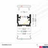 Kép 2/11 - Topmet Floor12 alumínium LED padló profil, ezüst eloxált (előlap: K) - B1020020 - szálban
