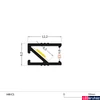 Kép 2/7 - Topmet Hi8 süllyesztett alumínium LED profil, ezüst eloxált (előlap: C1) - H8020020 - szálban