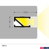 Kép 3/7 - Topmet Hi8 süllyesztett alumínium LED profil, ezüst eloxált (előlap: C1) - H8020020 - szálban