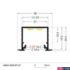Kép 11/16 - Topmet Linea-In20 LED profil általános világításhoz, ezüst eloxált (előlap: E,F) - E4020020 - szálban