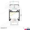 Kép 2/8 - Topmet Linea20 LED profil általános világításhoz, ezüst eloxált (előlap: E,F) - C1020020 - szálban