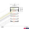 Kép 2/3 - Topmet Lowi alumínium LED profil általános világításhoz, fekete (előlap: C10) - 93030002 - szálban