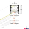 Kép 2/3 - Topmet Phil53 alumínium LED profil, falon kívüli/függeszthető, fekete - 63530002 - szálban