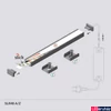 Kép 6/7 - Topmet Slim8 lapos alumínium LED U-profil, fekete eloxált (előlap: A) - 89030021 - szálban