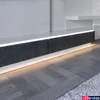 Kép 5/7 - Topmet Slim8 lapos alumínium LED U-profil, fekete eloxált (előlap: A) - 89030021 - szálban