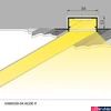 Kép 3/3 - Topmet VARIO30-04 trimless, perem nélküli süllyesztett LED profil, ezüst eloxált, 2m, (előlap: A9, C9, D9, E9), V3140020