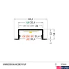 Kép 2/3 - Topmet VARIO30-06 süllyesztett LED profil, ezüst eloxált, 2m, (előlap: A9, C9, D9, E9), (rögzítő: U9), V3220020