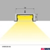 Kép 3/3 - Topmet VARIO30-06 süllyesztett LED profil, ezüst eloxált, 2m, (előlap: A9, C9, D9, E9), (rögzítő: U9), V3220020