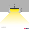 Kép 3/3 - Topmet VARIO30-06 süllyesztett LED profil, fehér, 2m, (előlap: A9, C9, D9, E9), (rögzítő: U9), V3220001