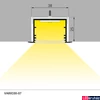 Kép 3/3 - Topmet VARIO30-07 süllyesztett LED profil, ezüst eloxált, 2m, (előlap: A9, C9, D9, E9), (rögzítő: U9), V3260020