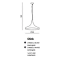Azzardo Chink 1 ágú függeszték, fehér, E27, 1x28W, AZ-1342