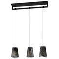 Eglo 390003 Bogota több ágú függeszték, 3db fémszálas burával, fekete, E27 foglalattal, max. 3x40W, IP20