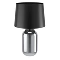 Eglo 390063 Cuite asztali lámpa, üveg lámpatalppal, matt fekete burával, zsinórkapcsolóval, fekete, E27 foglalattal, max. 1x40W, IP20