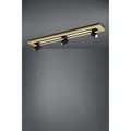 Eglo 39749 Torrestralle mennyezeti lámpa, 3 db spotfejjel, fa elemekkel, fekete, 2800 lm, 3000K melegfehér, beépített LED+GU10, 2x12W+3x4,5W, IP20